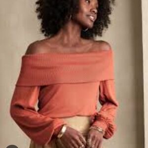 NWT! Banana Republic Soft Luxe Off Shoulder Sweater Top Size Large
